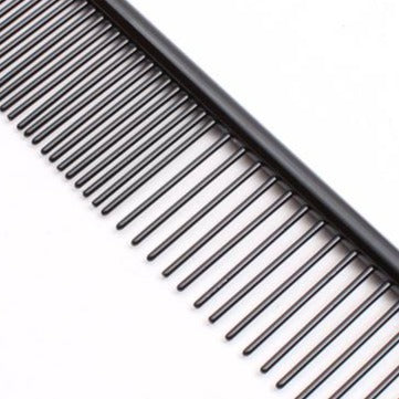 Black Colour Dog Grooming Comb, Stainless Steel - 19cm