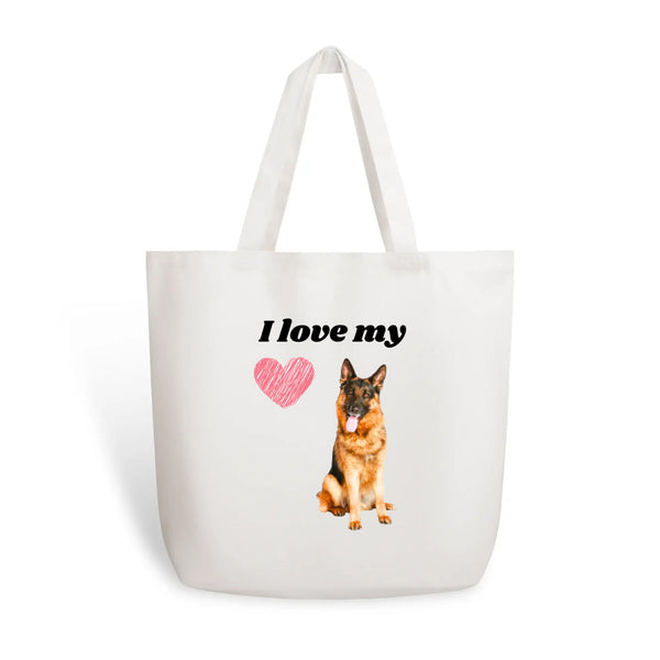 i Love GSDs 2, 100% Cotton Tote Bag (Single-sided Print)