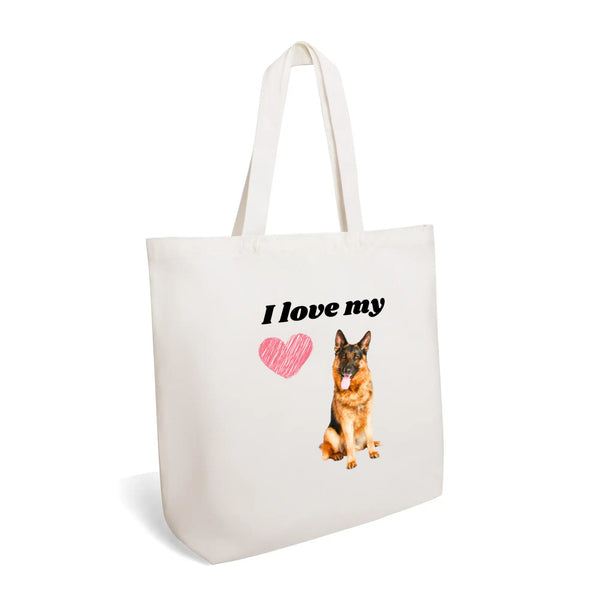 i Love GSDs 2, 100% Cotton Tote Bag (Single-sided Print)