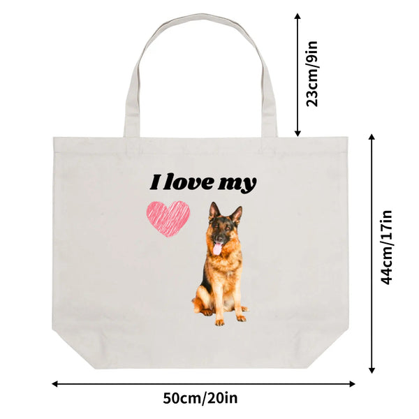 i Love GSDs 2, 100% Cotton Tote Bag (Single-sided Print)