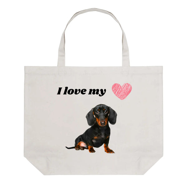 I Love Dachshunds, 100% Cotton Tote Bag (Single-sided Print)