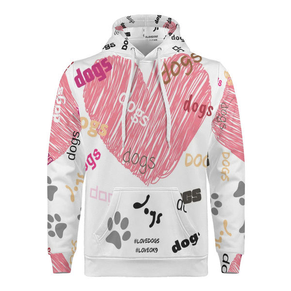 O'K9 - Love Dogs, Mens All Over Print Basic Hoodie