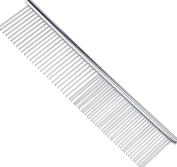 Silver Colour Dog Grooming Comb, Stainless Steel - 19cm